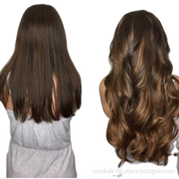 5 Pcs/Set 18" Hairpiece 130g wave 12Clips In False Styling Hair Synthetic Clip In Hair Extensions Heat Resistant